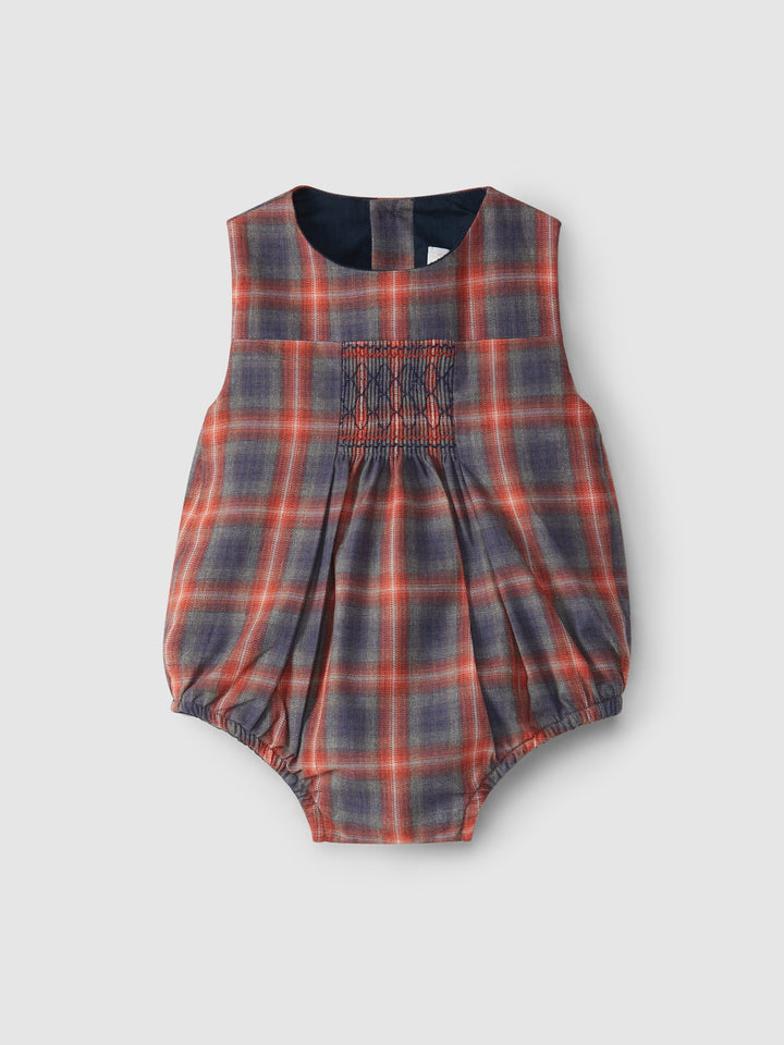 Plaid Shortie With Smocking | Lush nursery fabrics 