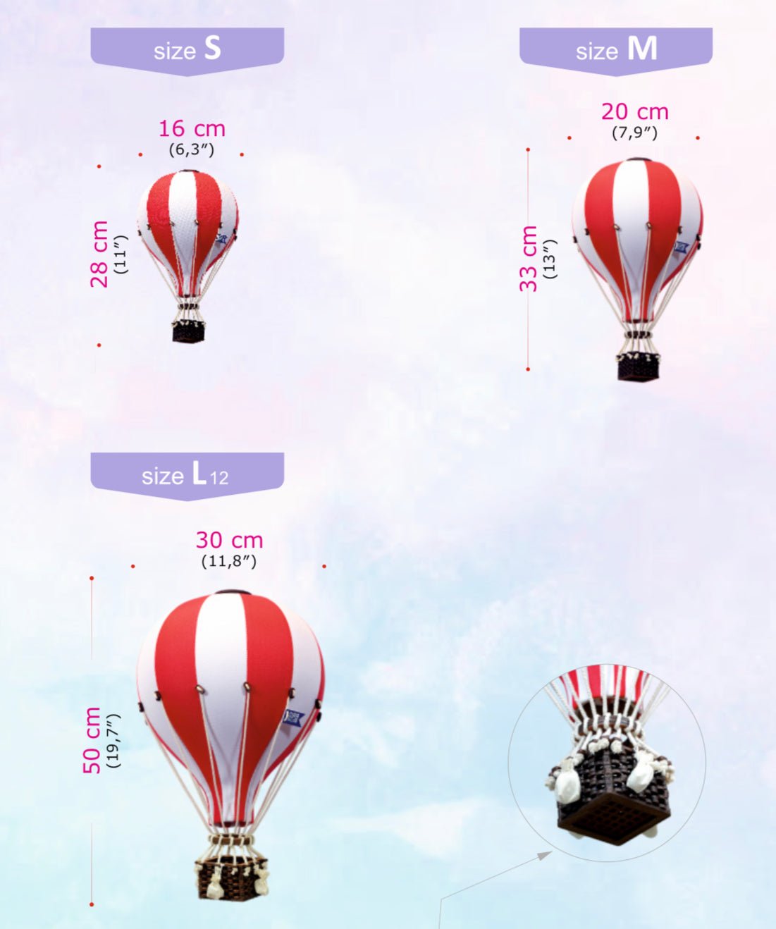 Beige and Blue Decorative Hot Air Balloon (3 Sizes) - The Baby Cot Shop, Chelsea