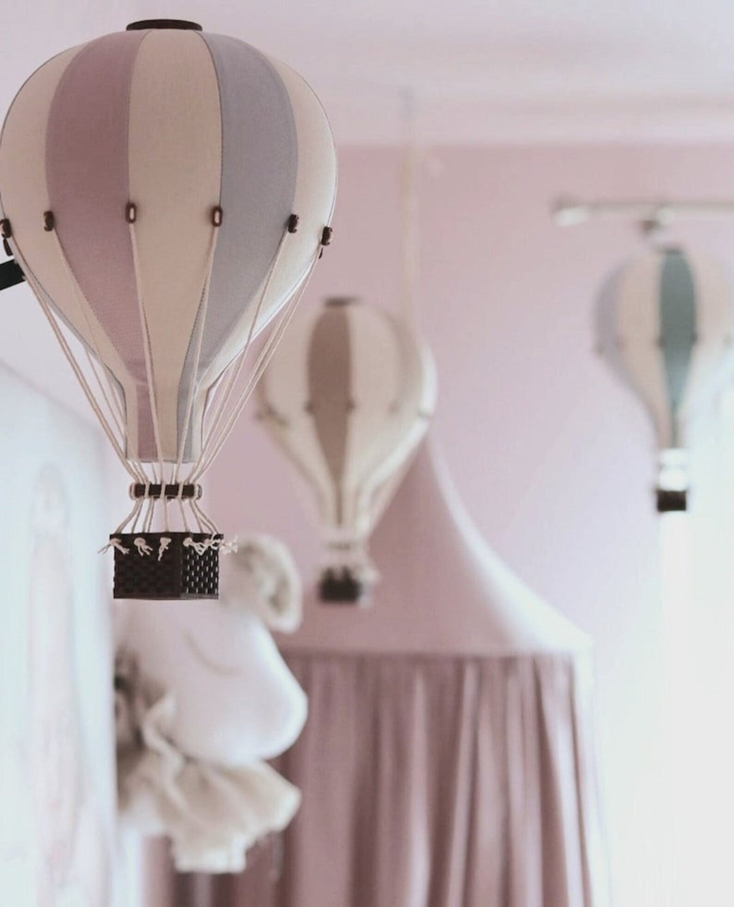 Blue, Pink & Cream Decorative Hot Air Balloon (3 Sizes) - The Baby Cot Shop, Chelsea