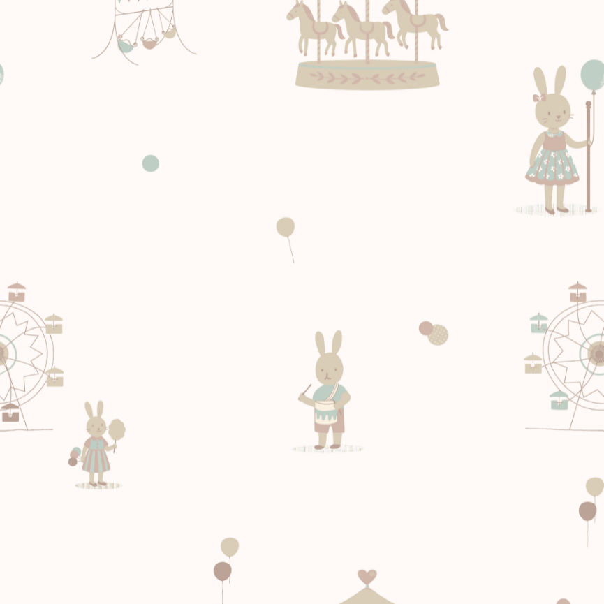 Carousel Lane Wallpaper - Almond Cream - The Baby Cot Shop, Chelsea