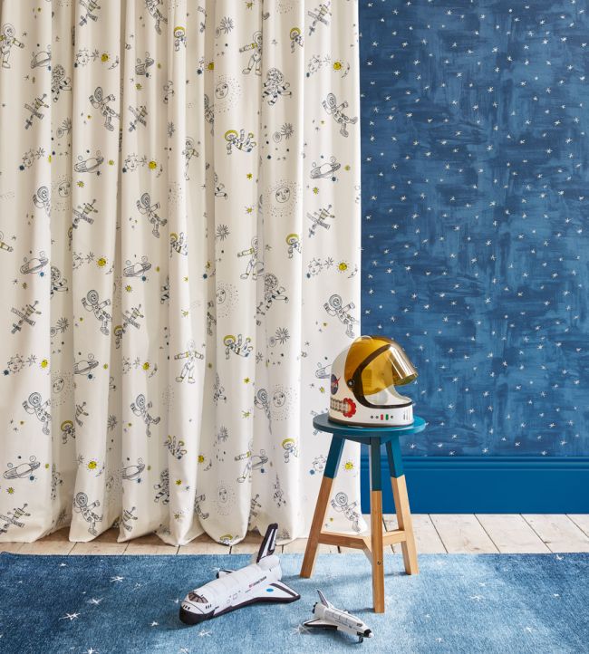 Cosmic Cats Fabric - The Baby Cot Shop, Chelsea