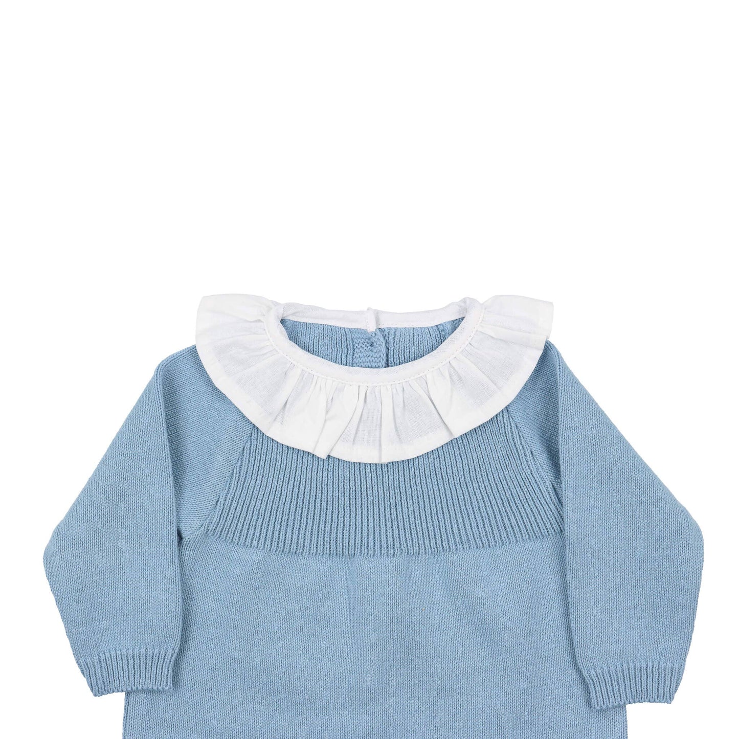Cotton - Knit Baby Girl Bodysuit with Fabric Collar - The Baby Cot Shop, Chelsea