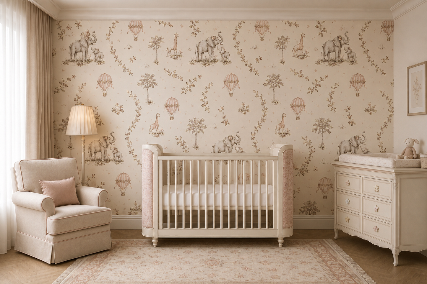 elowen wallpaper in baby nursery