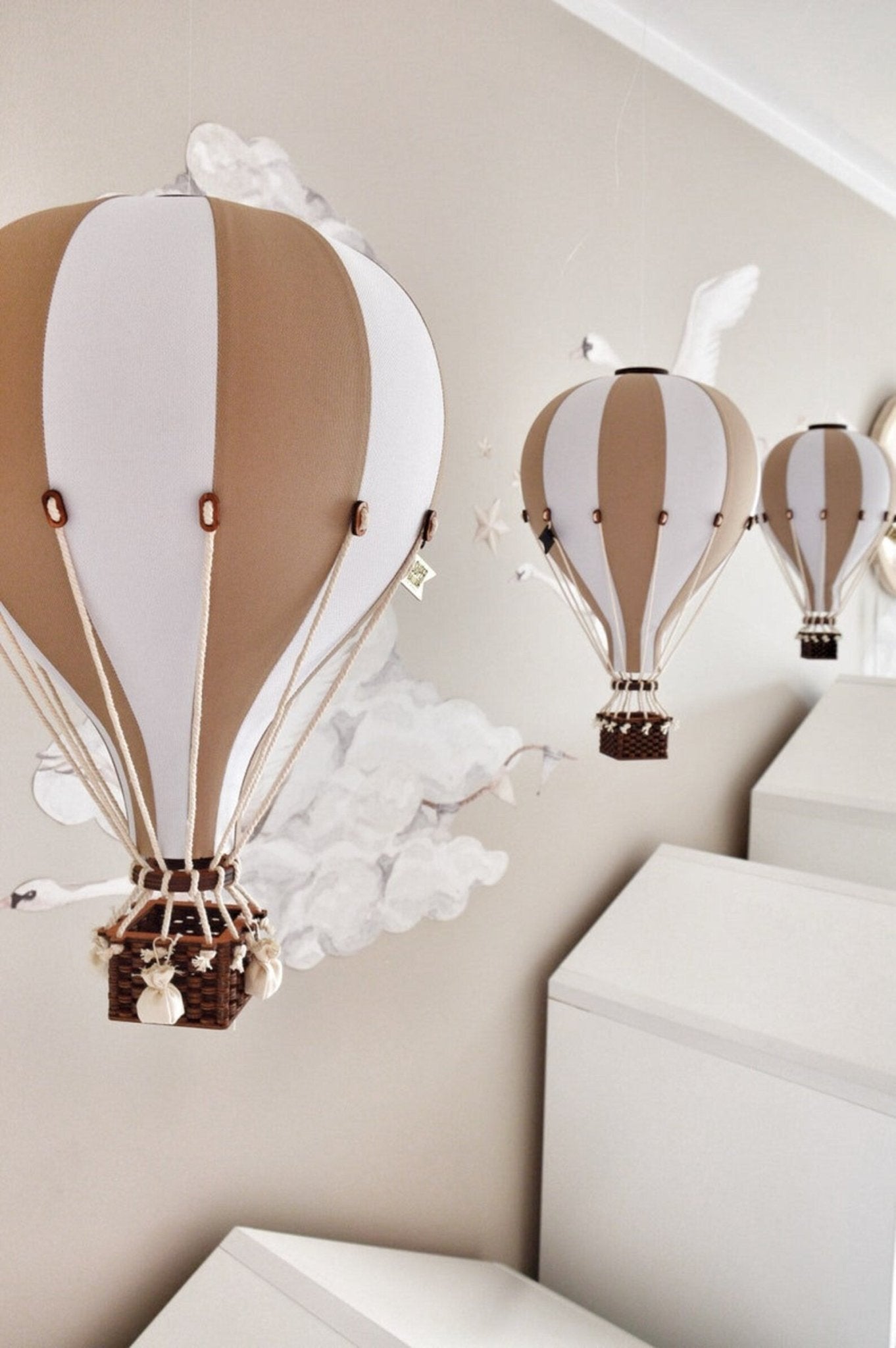 Gold and White Decorative Hot Air Balloon (3 Sizes) - The Baby Cot Shop, Chelsea