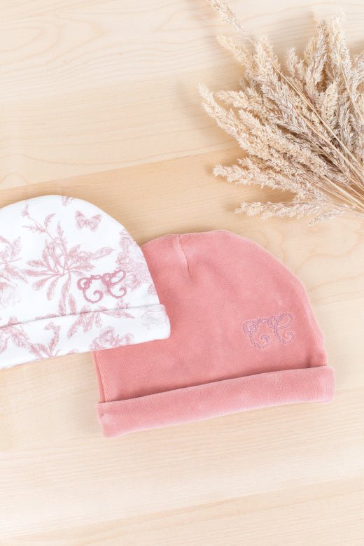 Ivory & Pink Cotton Hat - The Baby Cot Shop, Chelsea