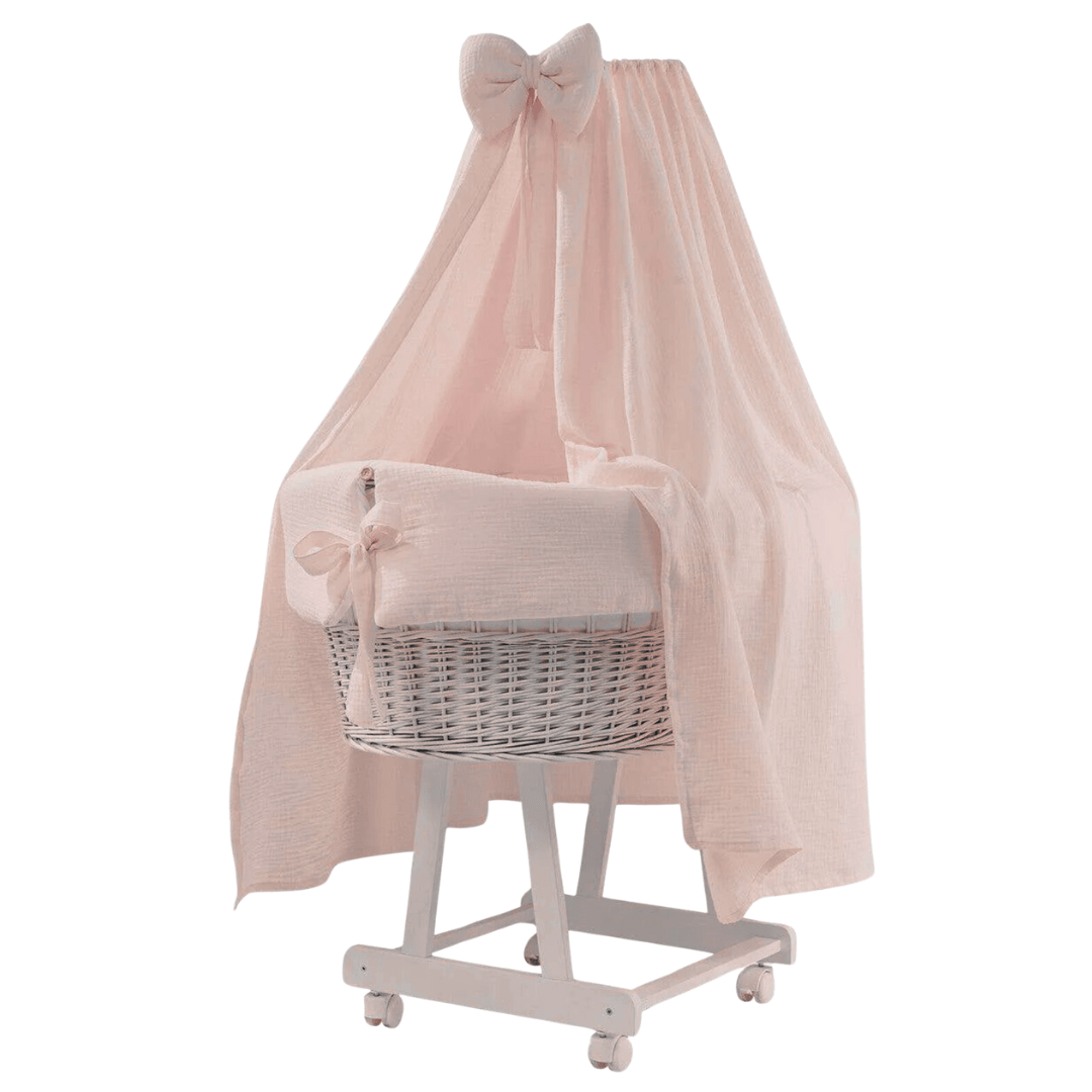 Mia Canopy Crib in Pink - The Baby Cot Shop, Chelsea