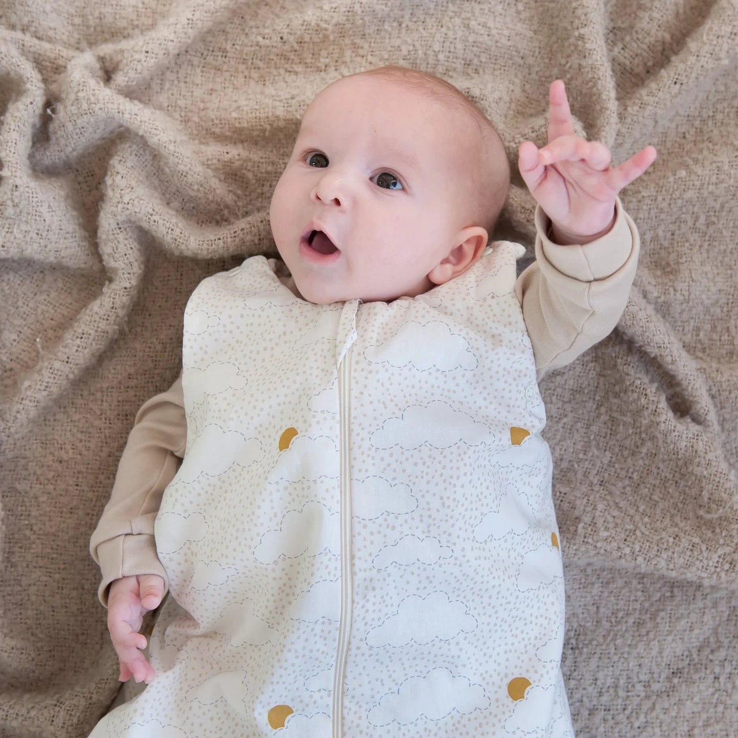 Organic Baby Sleeping Bag in Cloud - 0.5 TOG - The Baby Cot Shop, Chelsea