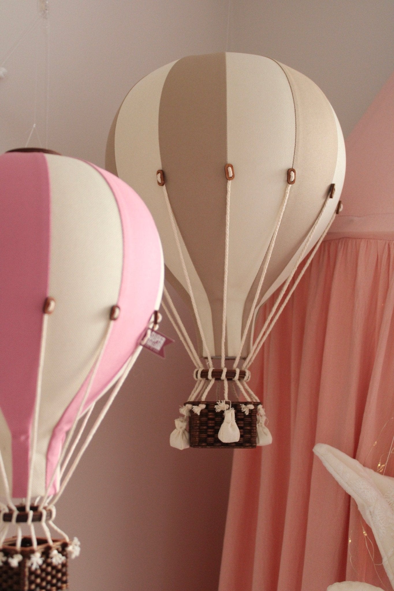 Pink and Beige Decorative Hot Air Balloon (3 Sizes) - The Baby Cot Shop, Chelsea