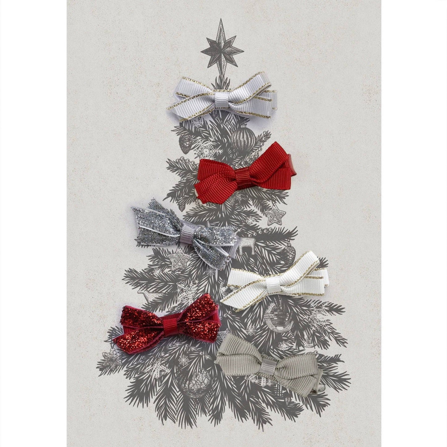 Small Hair Clips Gift Set - Red & Silver - The Baby Cot Shop, Chelsea