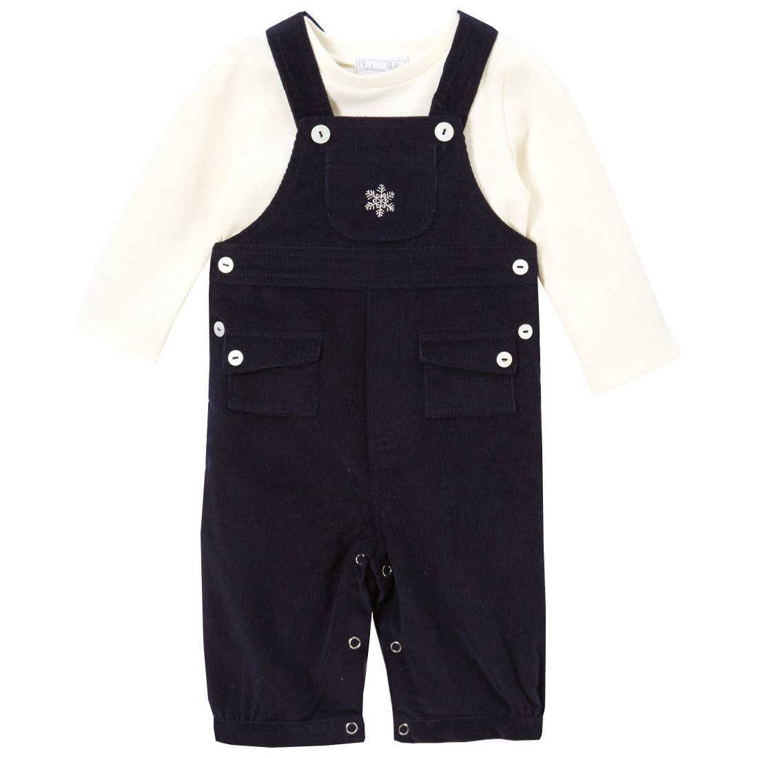 Snowflake Corduroy Overalls with Ivory Tee - The Baby Cot Shop, Chelsea