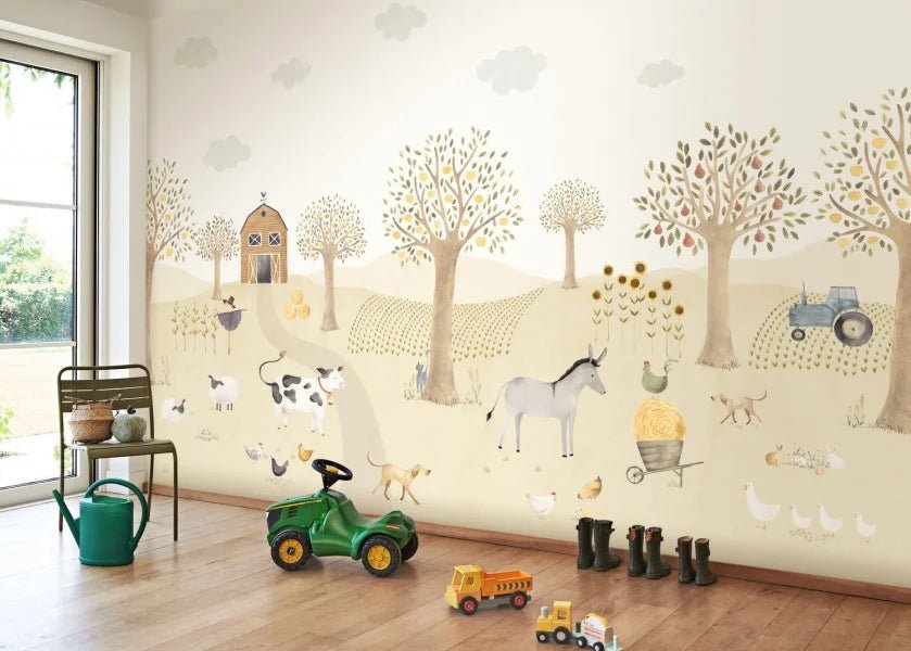 The Farm Adventures With Donkey Wallpanel by Casadeco - The Baby Cot Shop, Chelsea