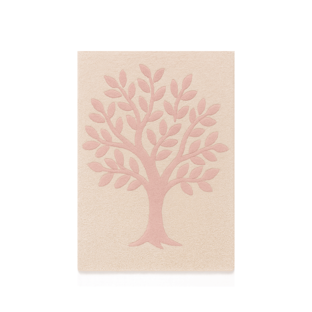 Tree of Life Rug in Pretty Pink - One - Pile Height - The Baby Cot Shop, Chelsea