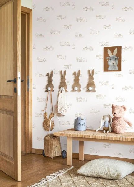 Walk In The Village Wallpaper by Casadeco - The Baby Cot Shop, Chelsea