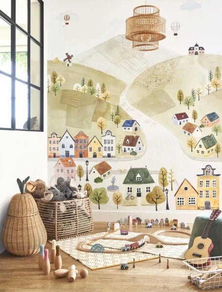 Welcome To The Village Wallpanel by Casadeco - The Baby Cot Shop, Chelsea