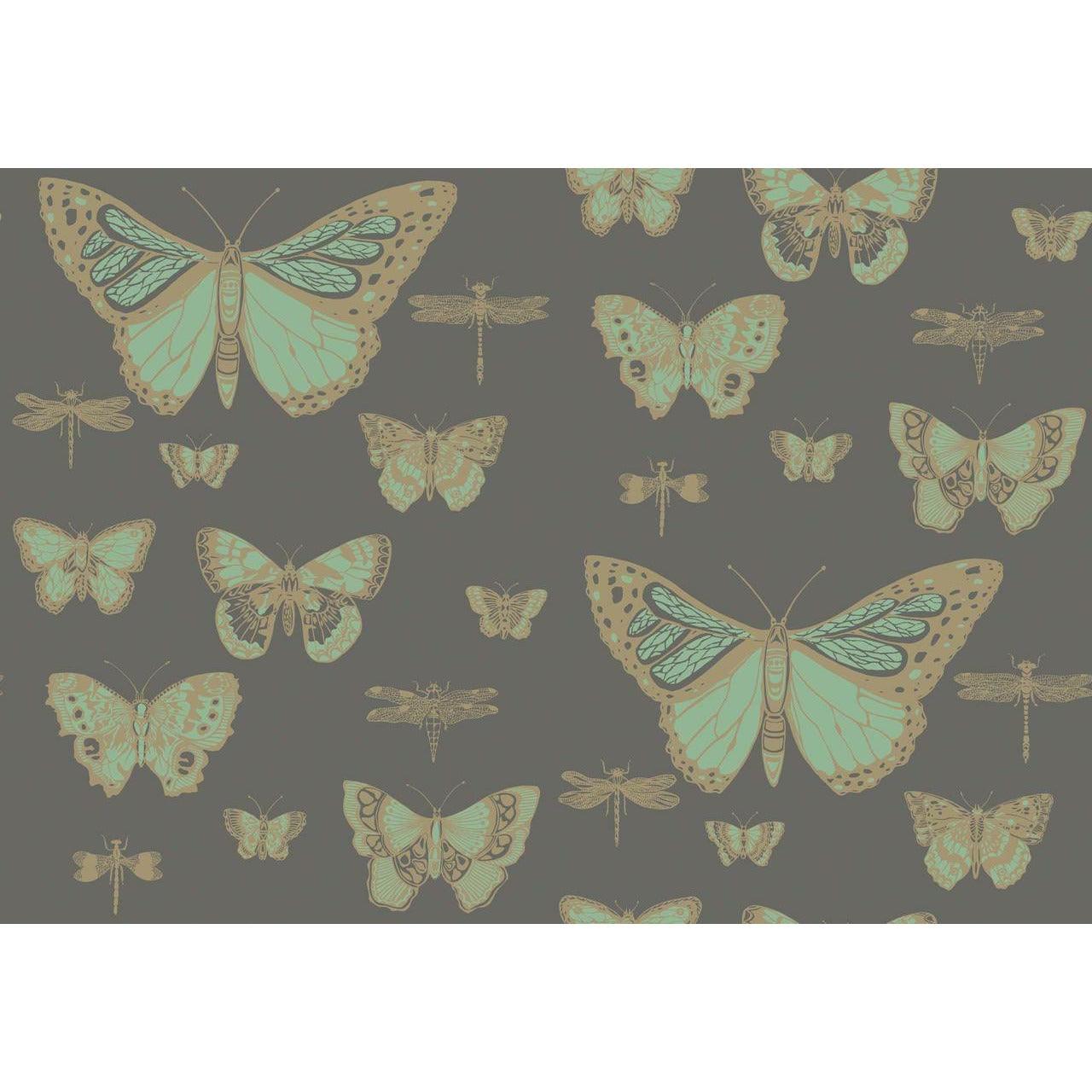 Butterflies and Dragonflies Grey Wallpaper - The Baby Cot Shop, Chelsea
