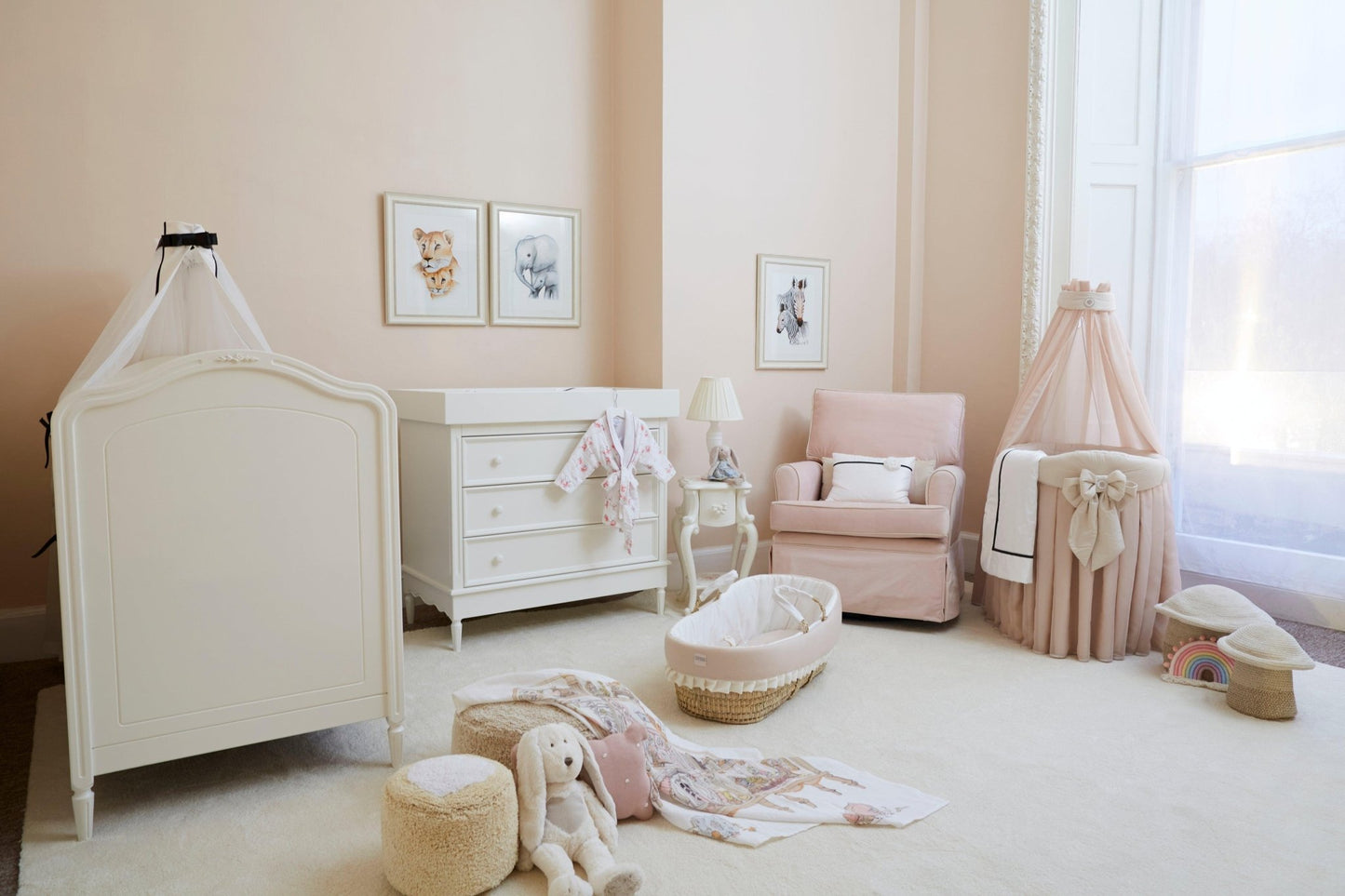 chelsea cot bed in stylish baby nursery