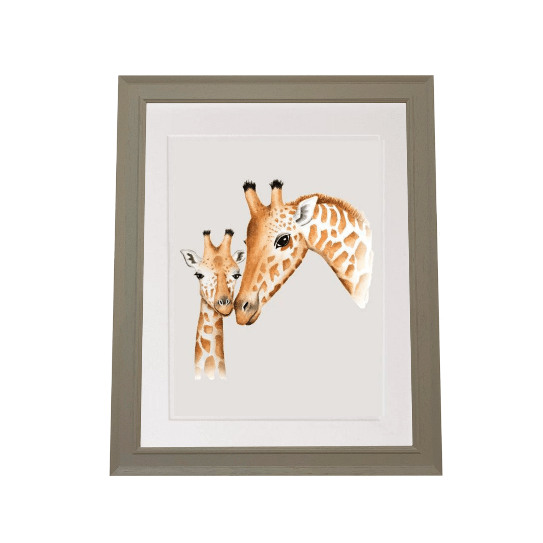 Giraffe Mummy & Me Nursery Art Print - The Baby Cot Shop, Chelsea