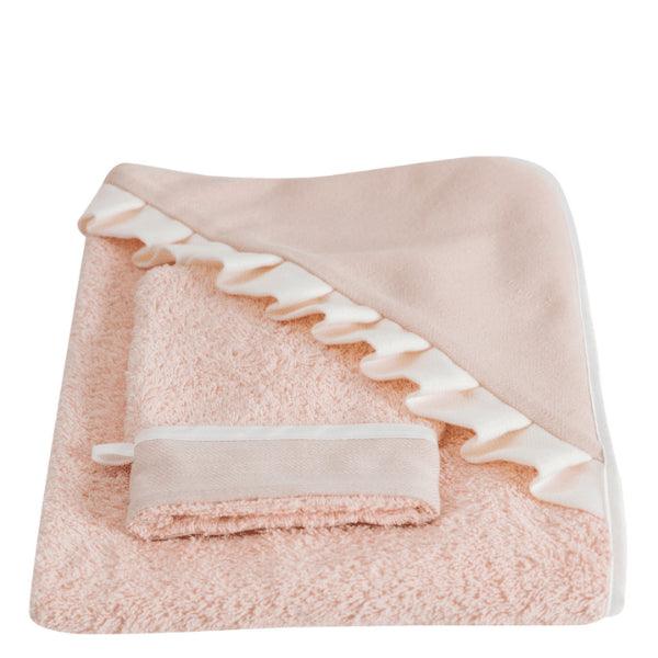 Grace Rose Hooded Towel & Mitt Set - The Baby Cot Shop, Chelsea