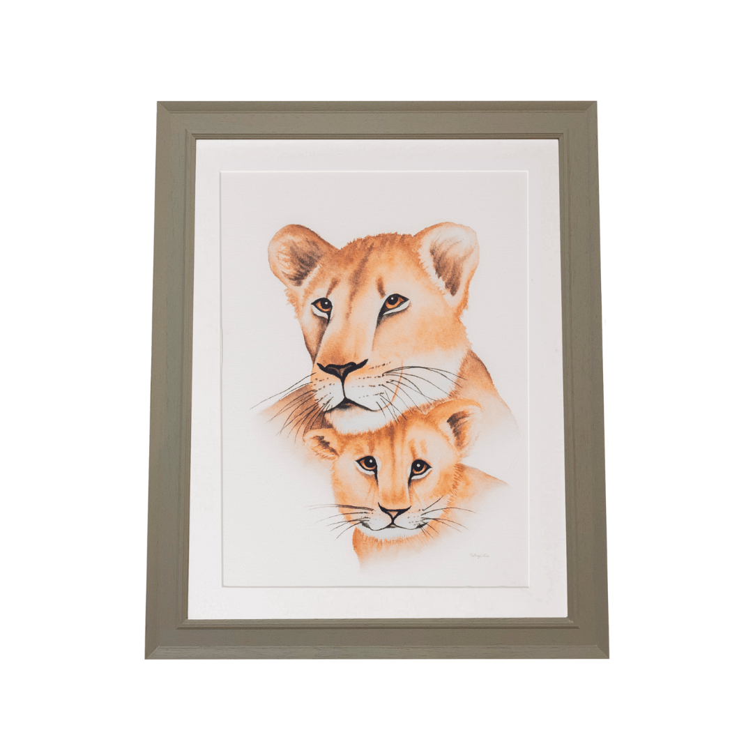 Lion Mummy & Me Nursery Art Print - The Baby Cot Shop, Chelsea