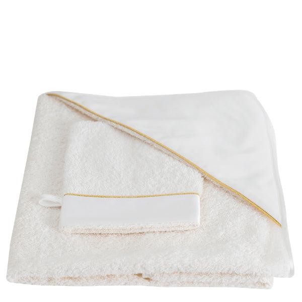 Majestic Gold Hooded Towel & Mitt Set - The Baby Cot Shop, Chelsea