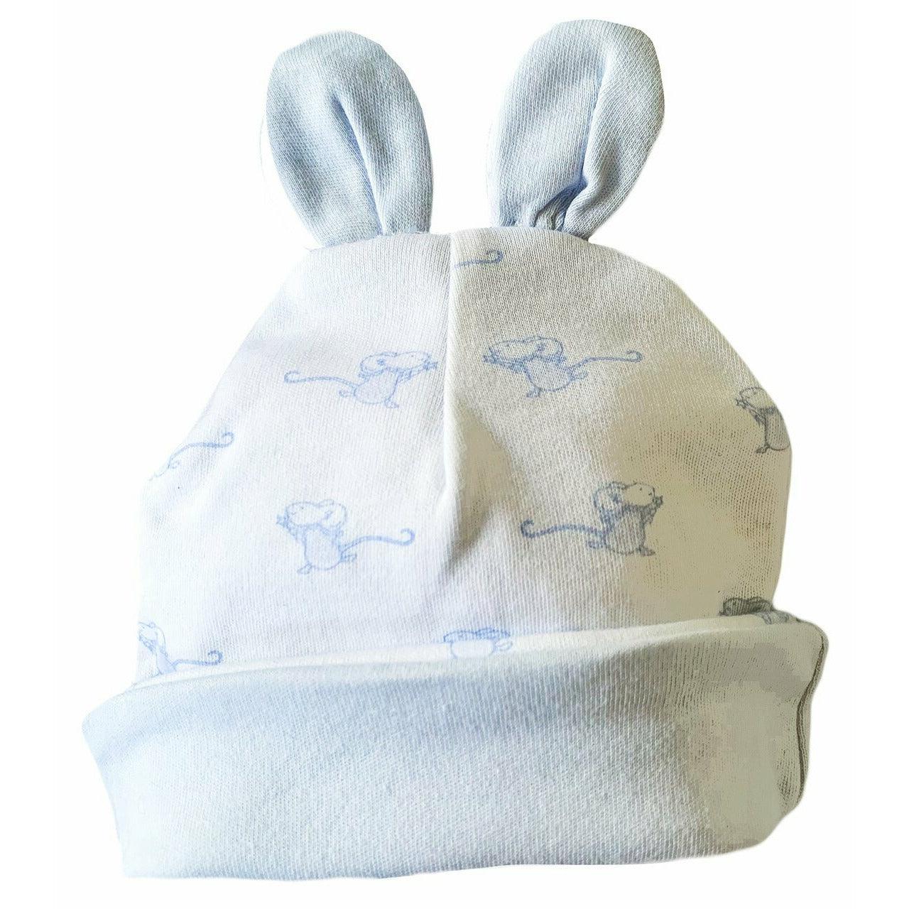 Newborn Baby Hat with Ears - Blue - The Baby Cot Shop, Chelsea
