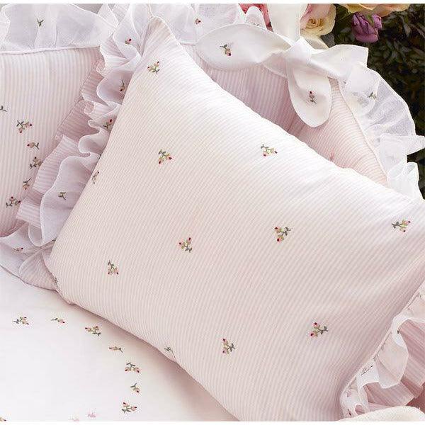 Rosebuds Embroidered Pillowcase - The Baby Cot Shop, Chelsea