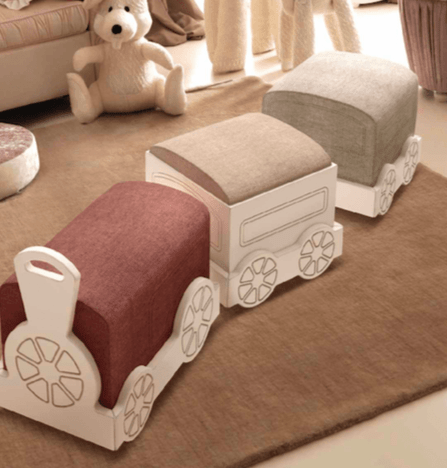 Train Wagon Pouffe Set By Savio Firmino - The Baby Cot Shop, Chelsea