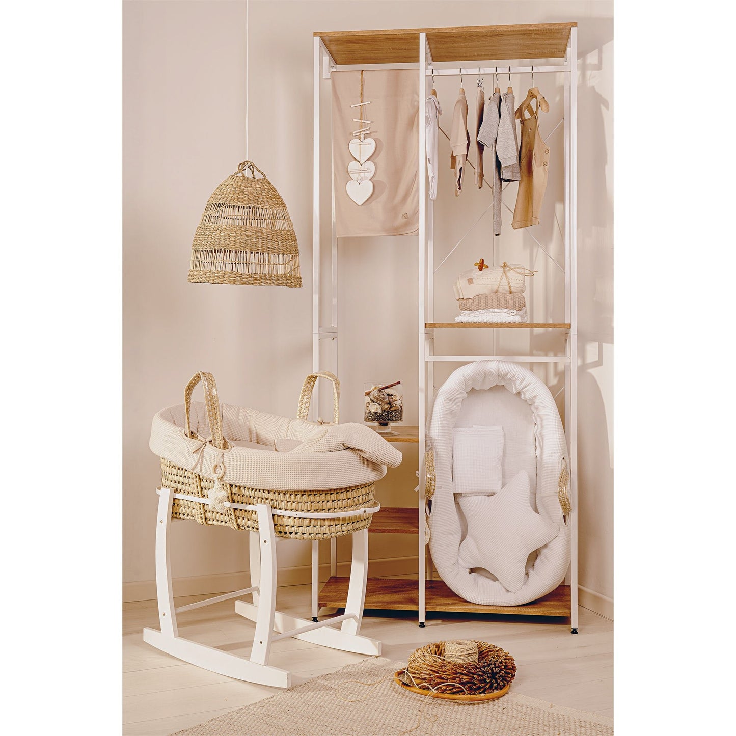 Waffle Moses Basket in Natural - The Baby Cot Shop, Chelsea