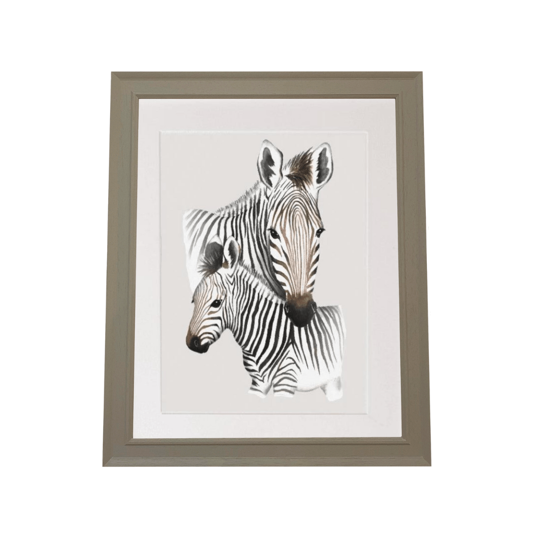 Zebra Mummy & Me Nursery Art Print - The Baby Cot Shop, Chelsea