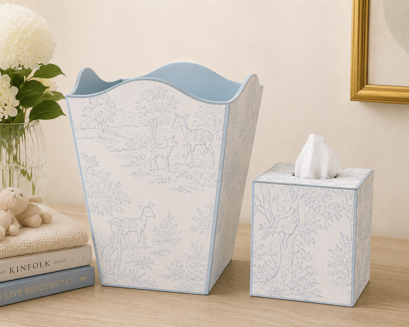 Blue Toile Accessory Set