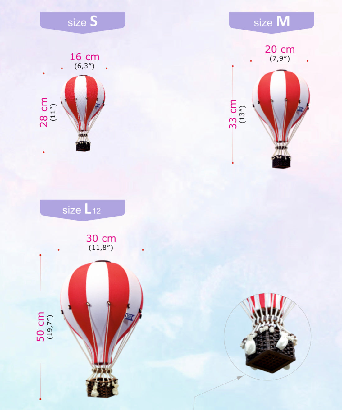 Pink and White Decorative Hot Air Balloon