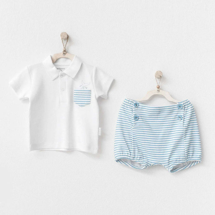Summer Jersey Polo Shirt and Shorts