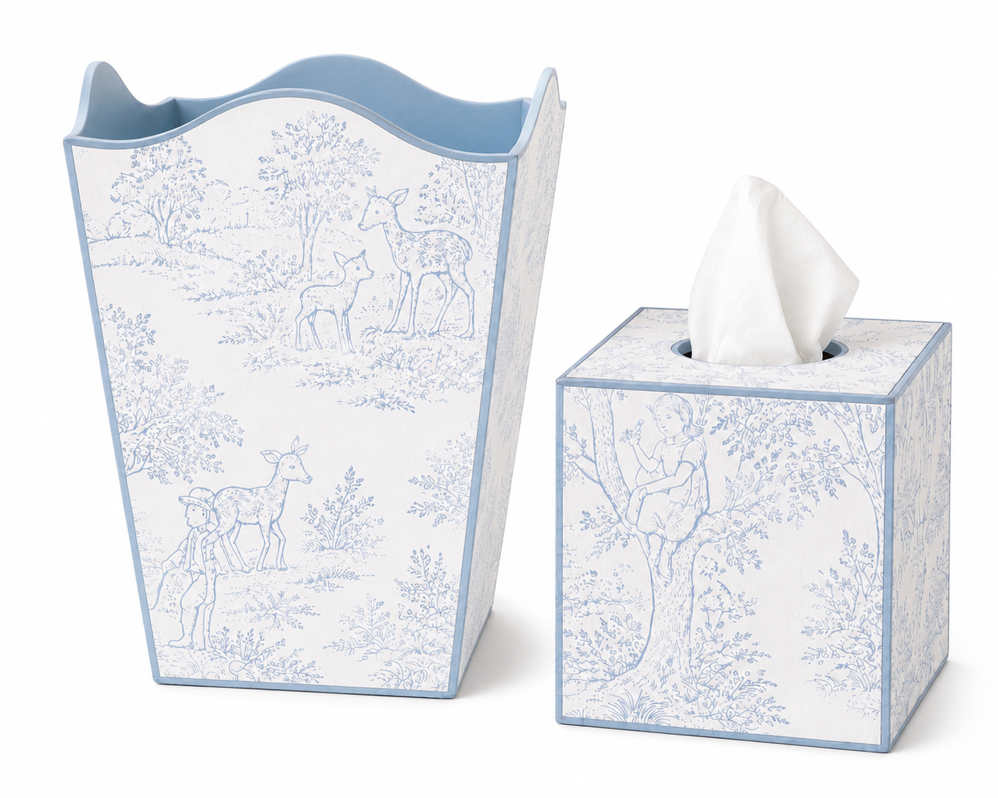 Blue Toile Accessory Set