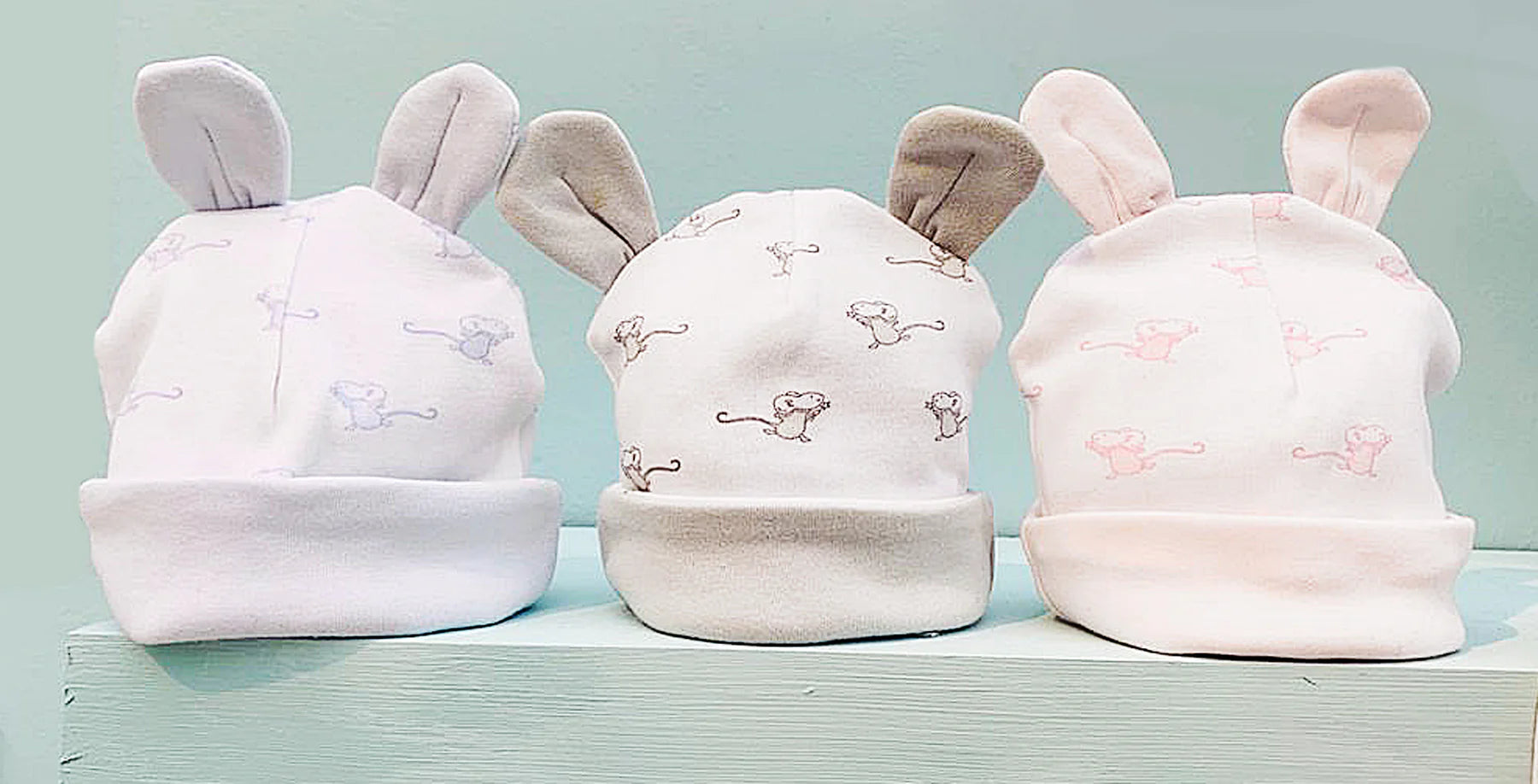 Newborn Baby Hat with Ears- Pink