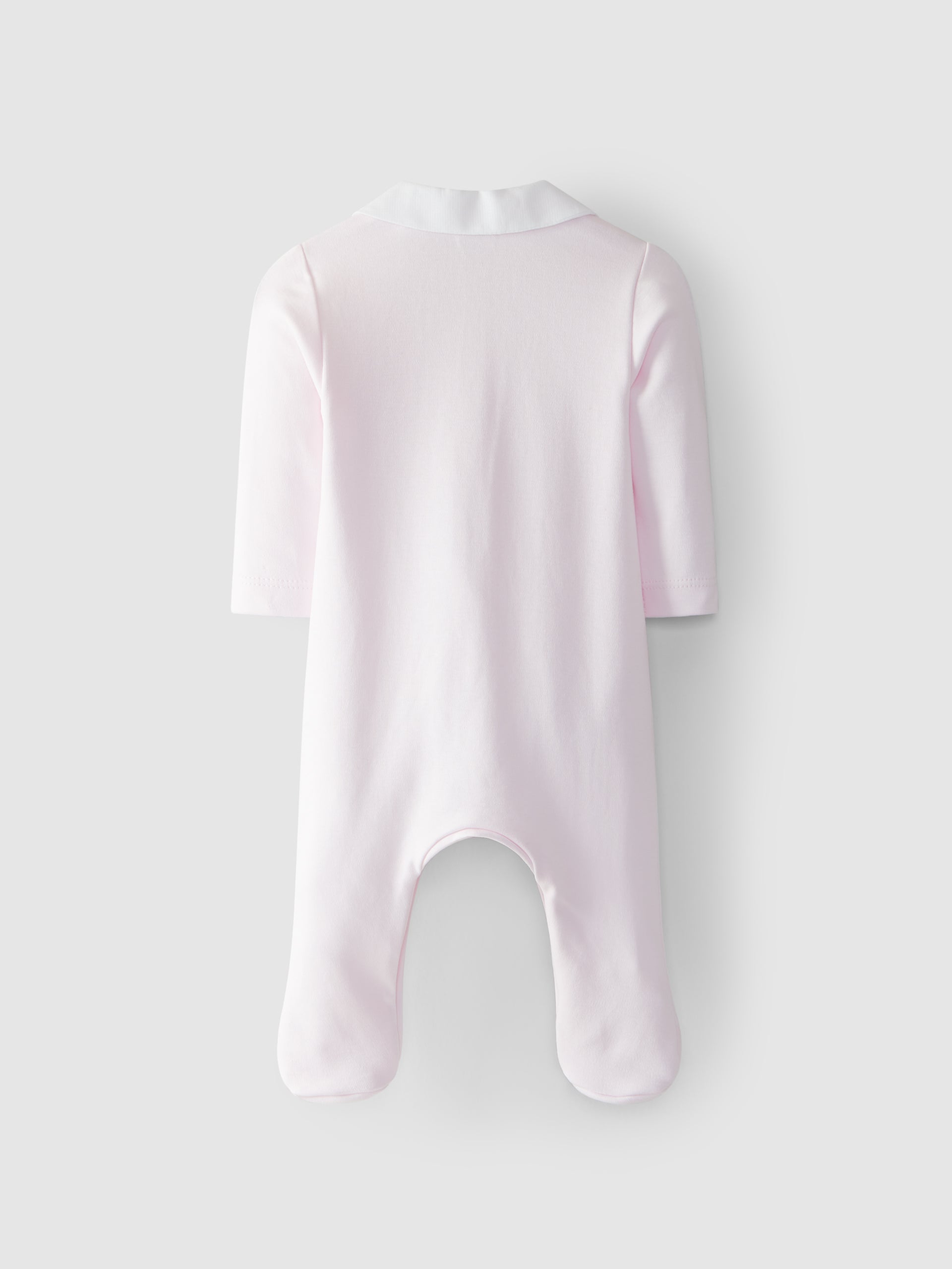 Pink Luxury Babygrow with Linen Detail | Luxury baby gift