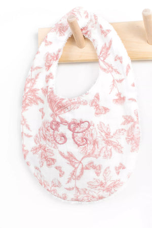 Pink Toile de Jouy Bib by Tartine et Chocolat