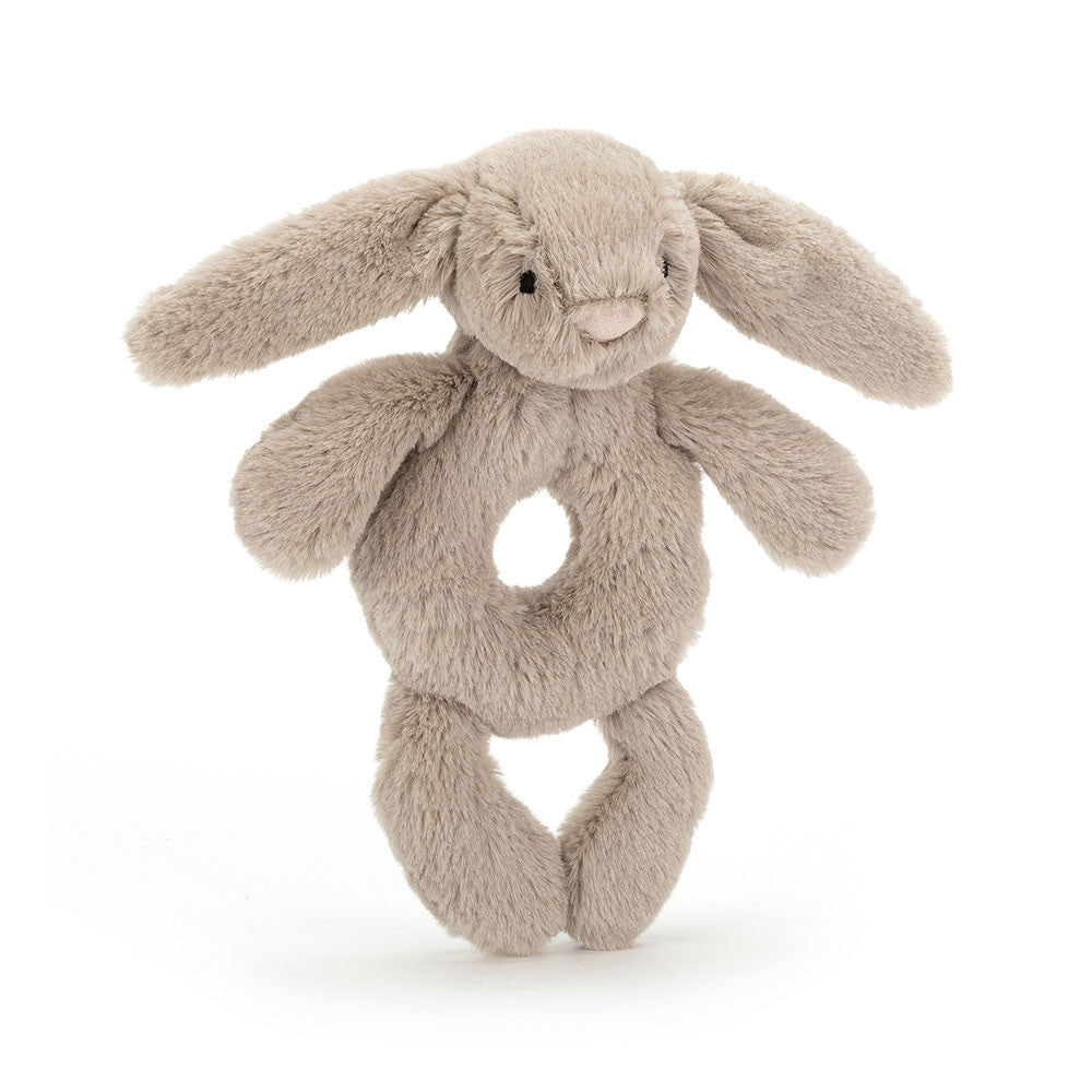 Bashful Beige Bunny Ring Rattle - The Baby Cot Shop, Chelsea