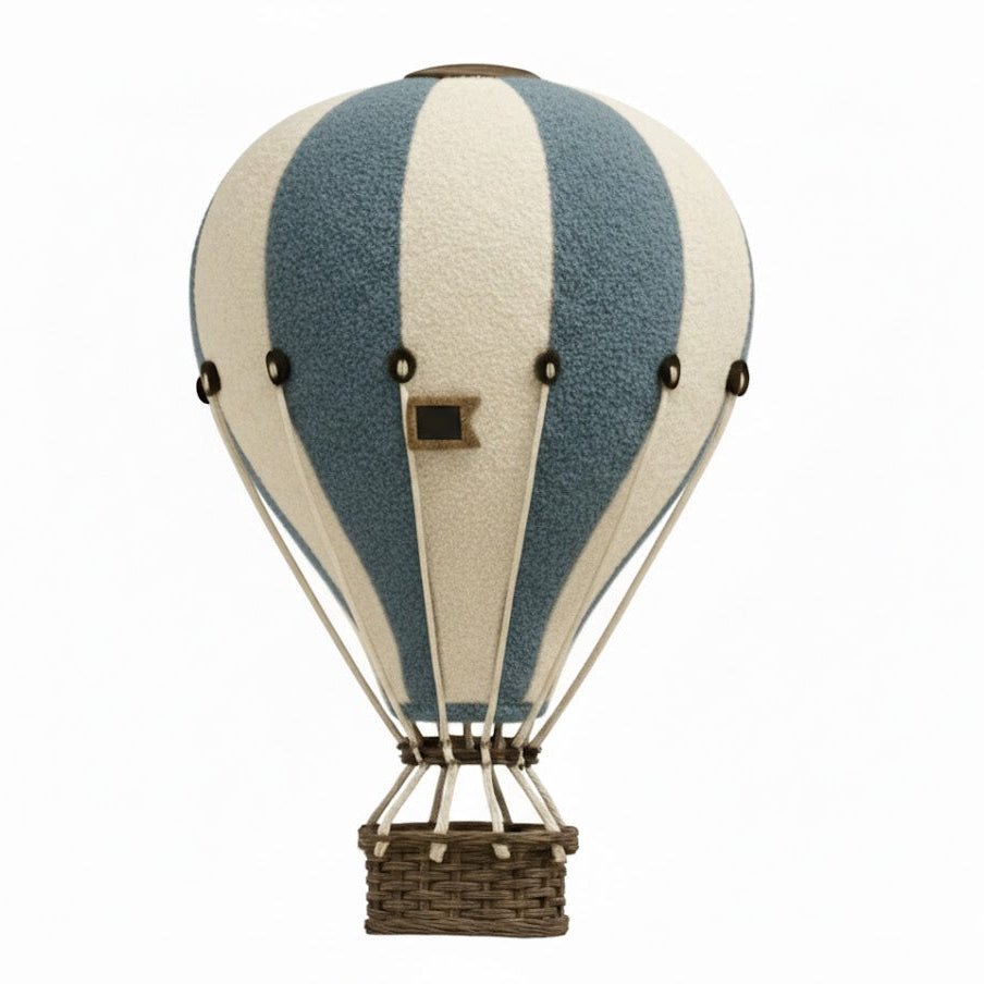 Blue and Cream Decorative Bouclé Hot Air Balloon - The Baby Cot Shop, Chelsea
