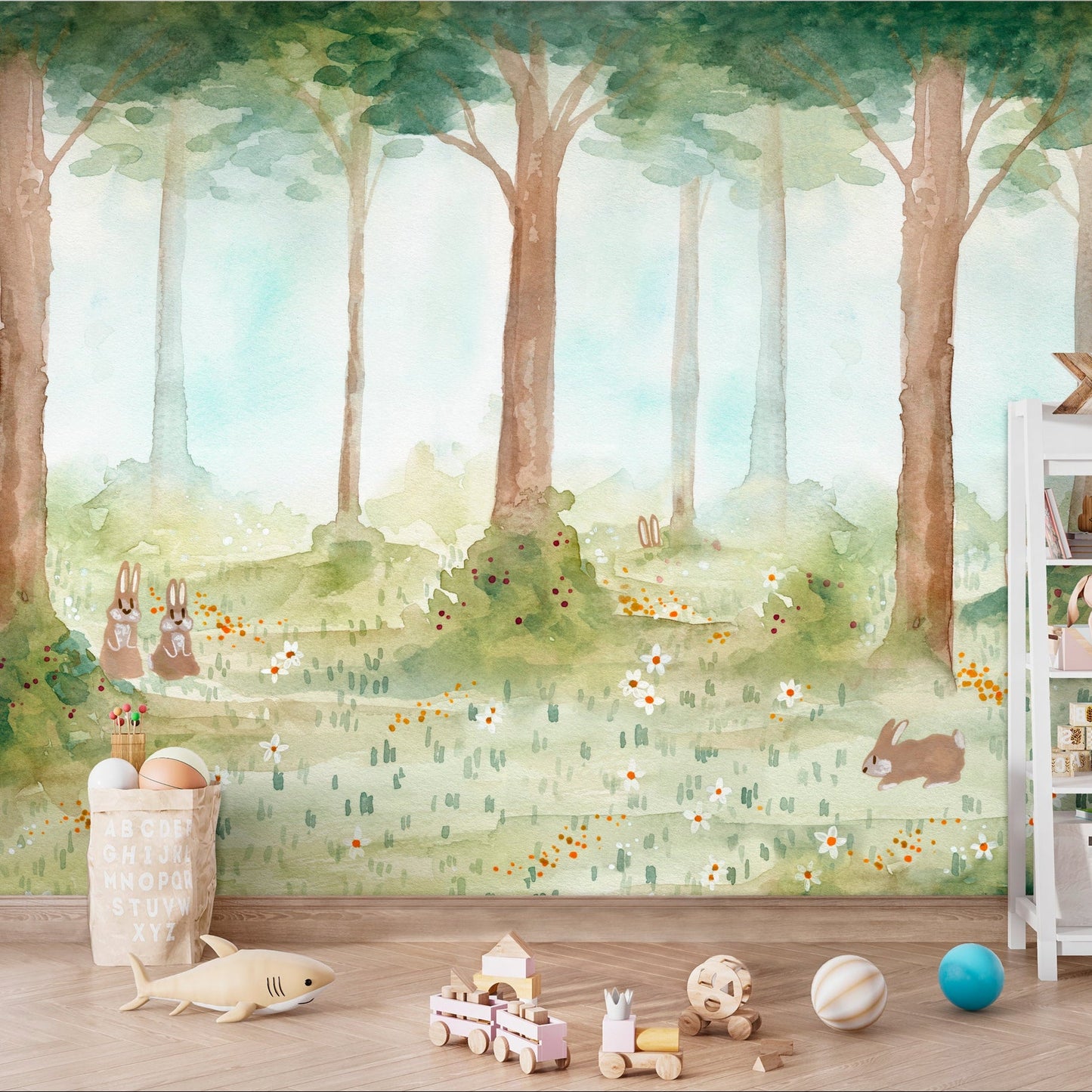 Bunny Forest Wallpaper - The Baby Cot Shop, Chelsea