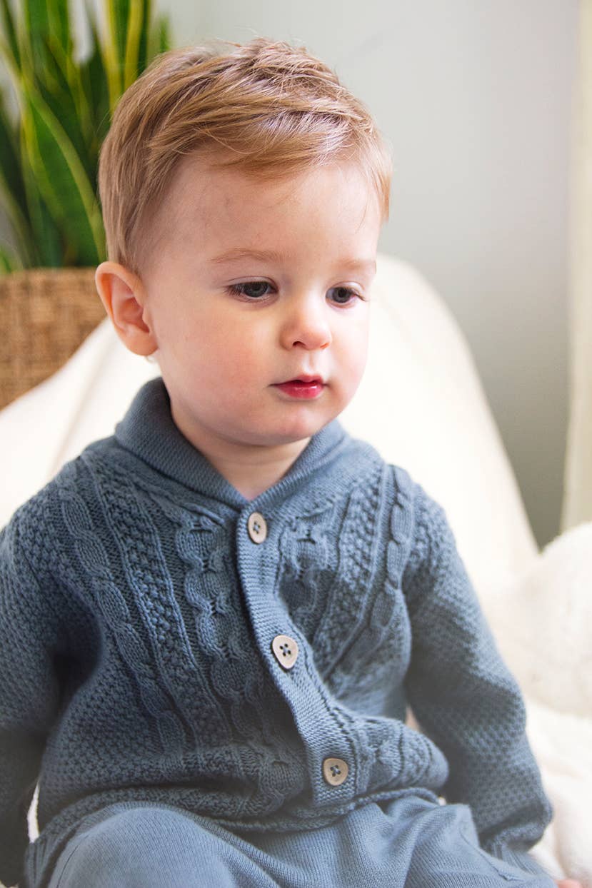 Cable Knit Organic Baby Cardigan - The Baby Cot Shop, Chelsea