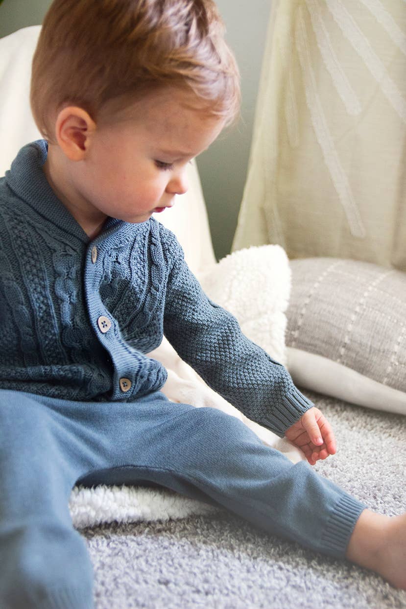 Cable Knit Organic Baby Cardigan - The Baby Cot Shop, Chelsea