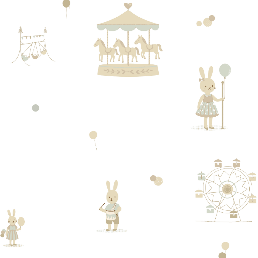 Carousel Lane Wallpaper - Almond Cream - The Baby Cot Shop, Chelsea
