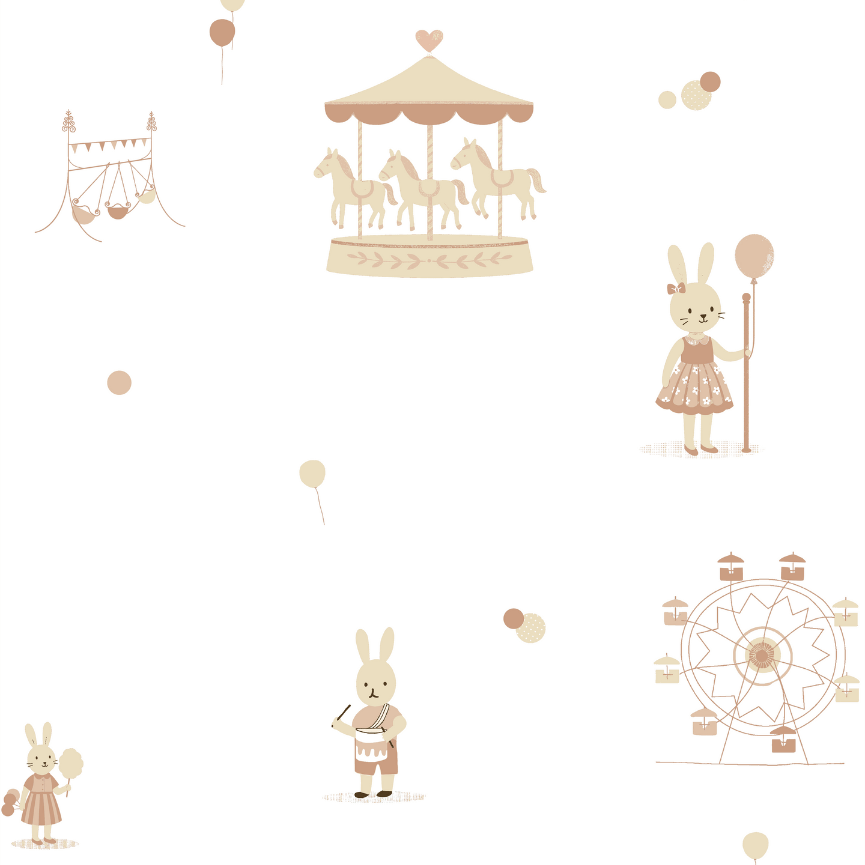 Carousel Lane Wallpaper - Almond Cream - The Baby Cot Shop, Chelsea