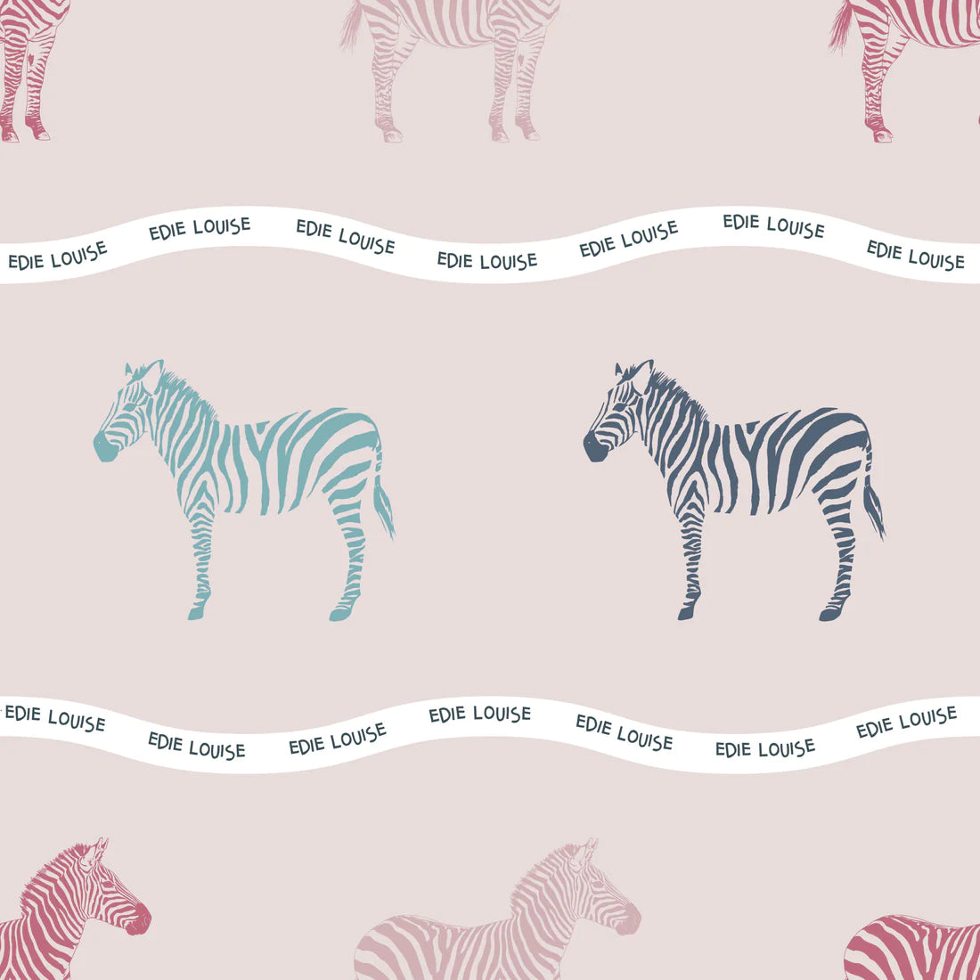 Cool African Zebra Wallpaper | Handpainted nursery wallpaper