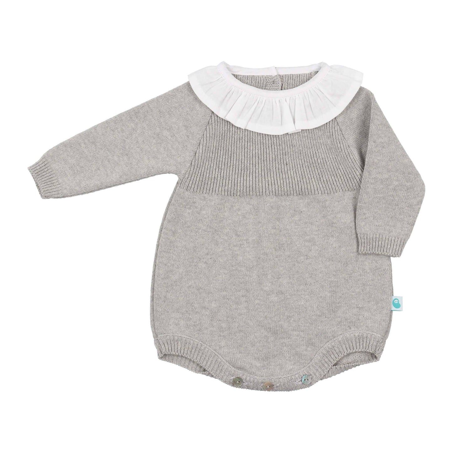 Cotton - Knit Baby Girl Bodysuit with Fabric Collar - The Baby Cot Shop, Chelsea