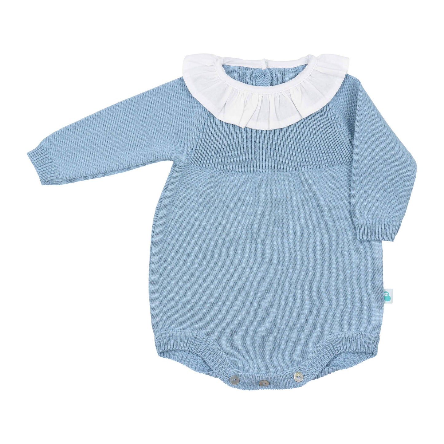 Cotton - Knit Baby Girl Bodysuit with Fabric Collar - The Baby Cot Shop, Chelsea