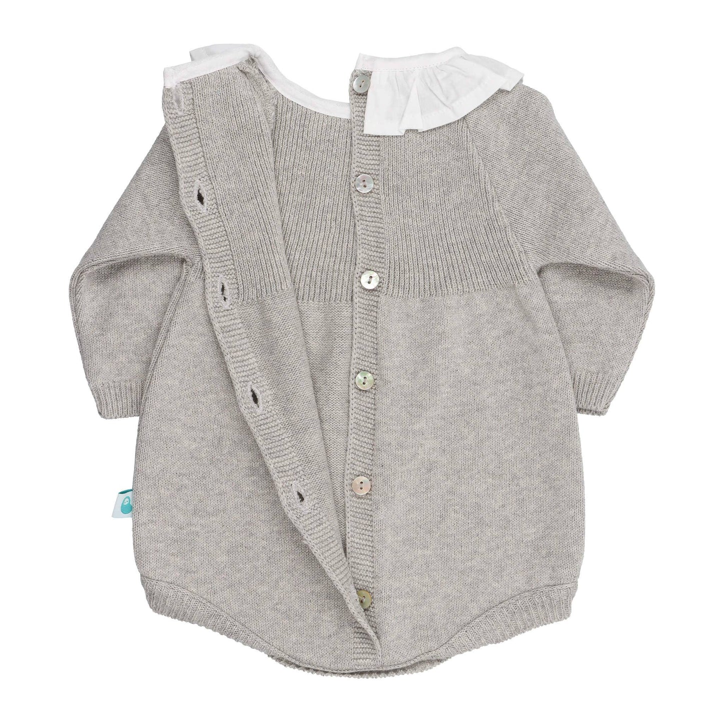 Cotton - Knit Baby Girl Bodysuit with Fabric Collar - The Baby Cot Shop, Chelsea