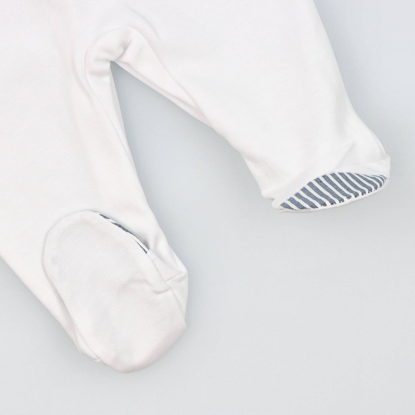 Cotton Sleepsuit with Striped Collar - The Baby Cot Shop, Chelsea