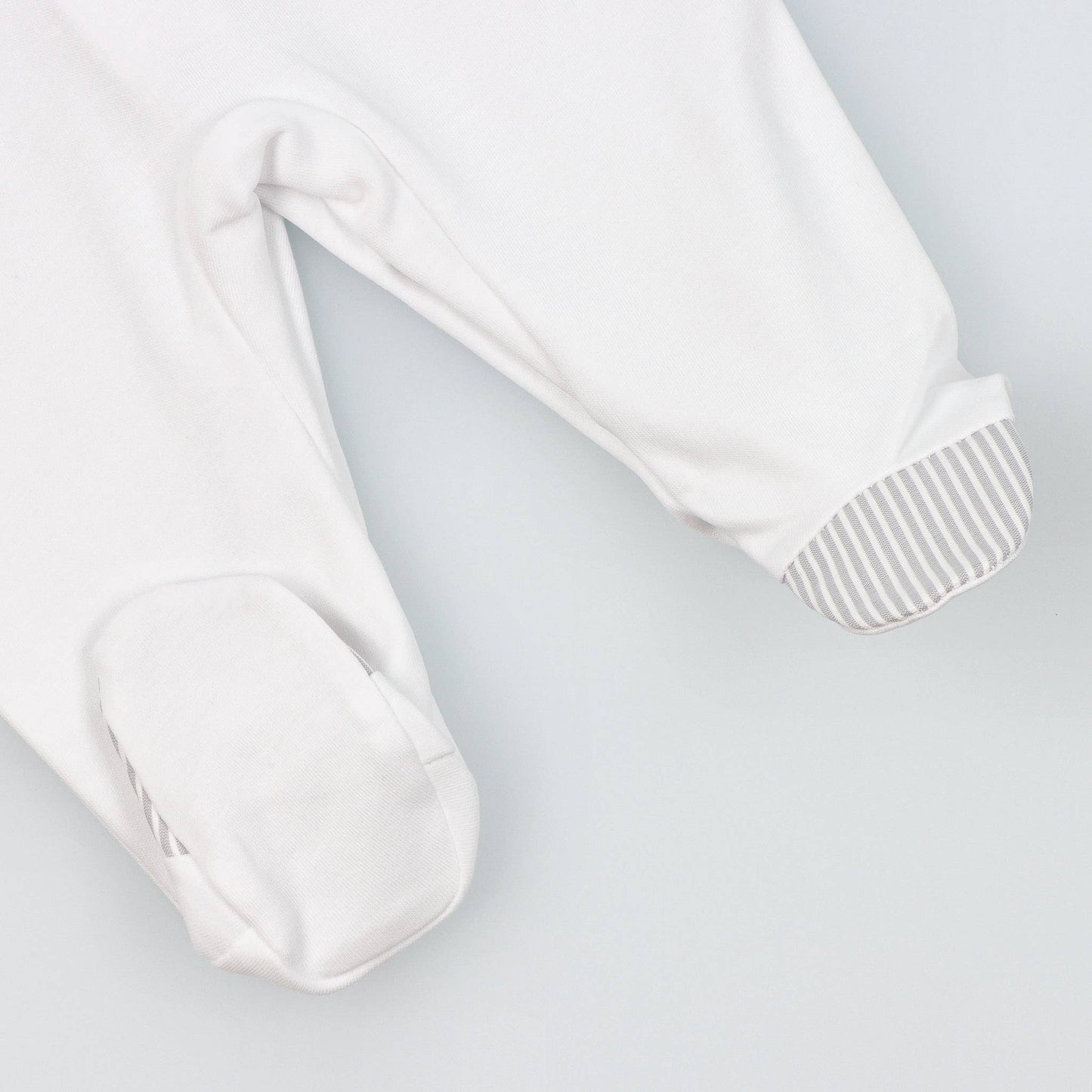 Cotton Sleepsuit with Striped Collar - The Baby Cot Shop, Chelsea