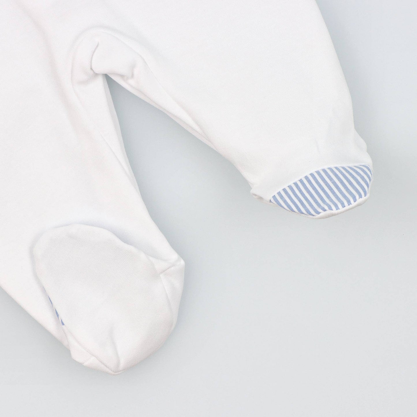 Cotton Sleepsuit with Striped Collar - The Baby Cot Shop, Chelsea